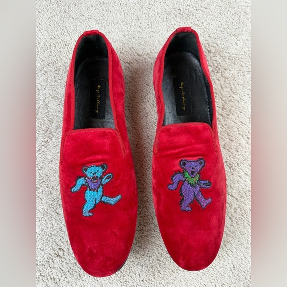 May Anthony Mens Red Velvet‎ Deadhead Grateful Dead Marching Bears Sz 13 main image 2